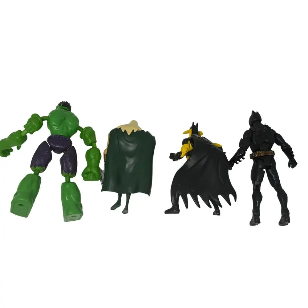 Superhero Action Figures Lot Batman Hulk Aquaman DC Marvel 5–6.5”